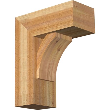 Ekena Millwork Thorton Block Rough Sawn Bracket w/ Offset Brace, Western Red Cedar, 8"W x 18"D x 22"H BKT0806X18X22THR05RWR